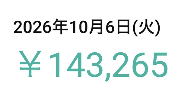 2026年10月6日 143,265円