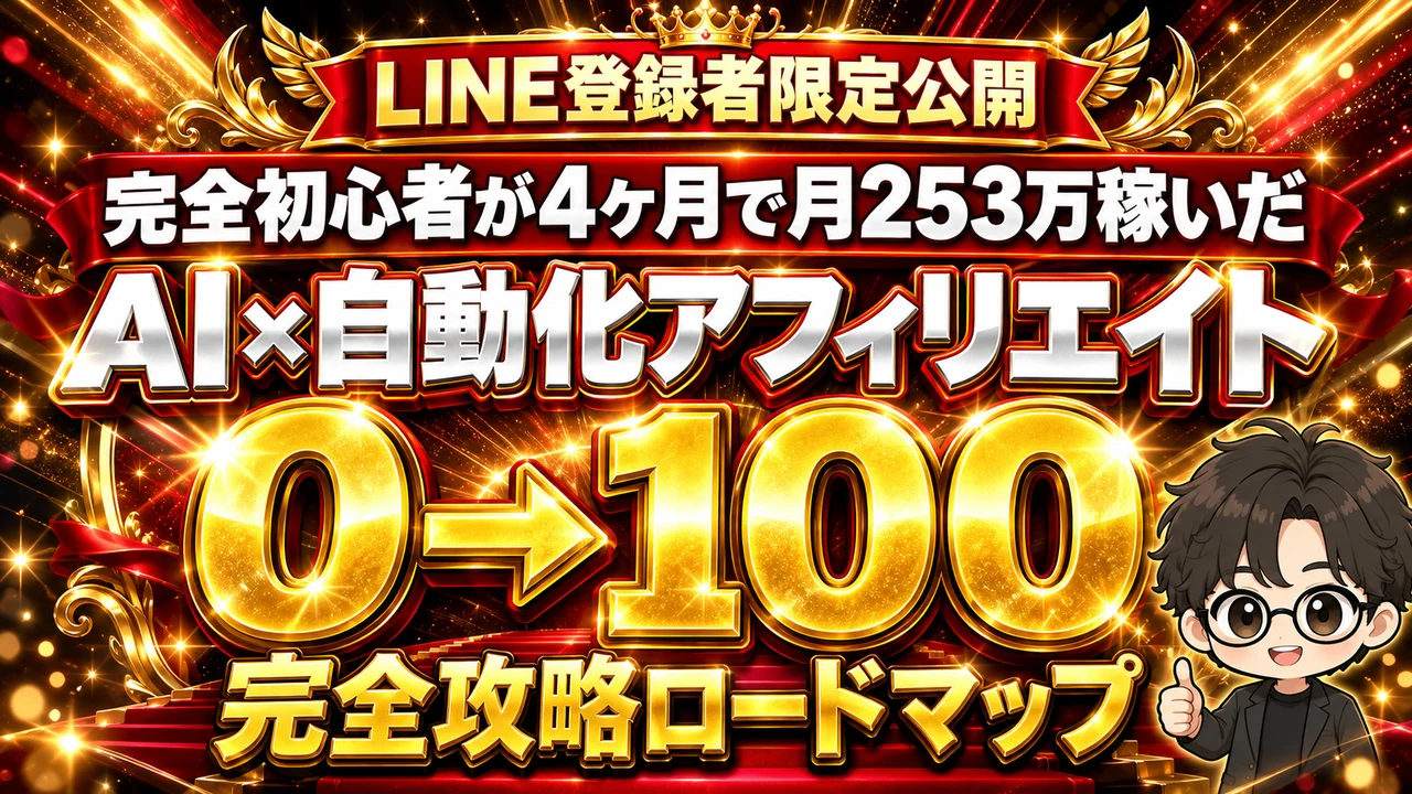 AI×自動化アフィリエイト 0→100完全攻略ロードマップ