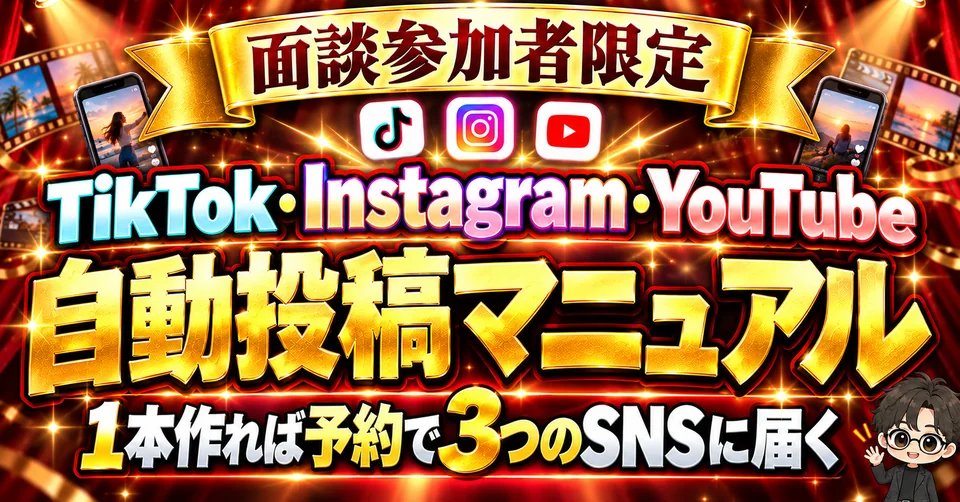 特典3 TikTok・Instagram・YouTube 自動投稿マニュアル
